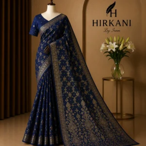 Midnight Blue Banarasi Silk Saree
