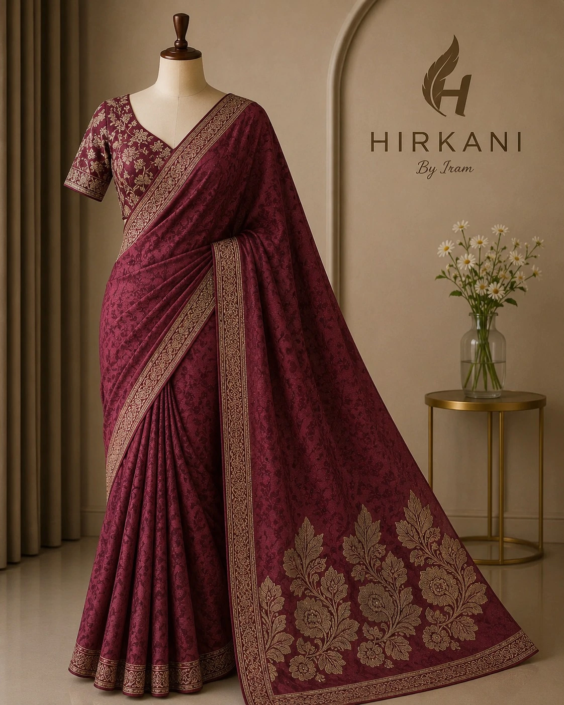 Wine Maroon Banarasi Silk Saree