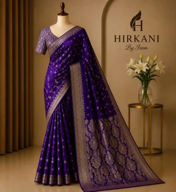 Noor-e-Violet Regal Banarasi Silk Saree